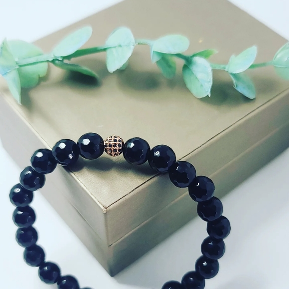 Black agate bracelet - Picture 2 of 3